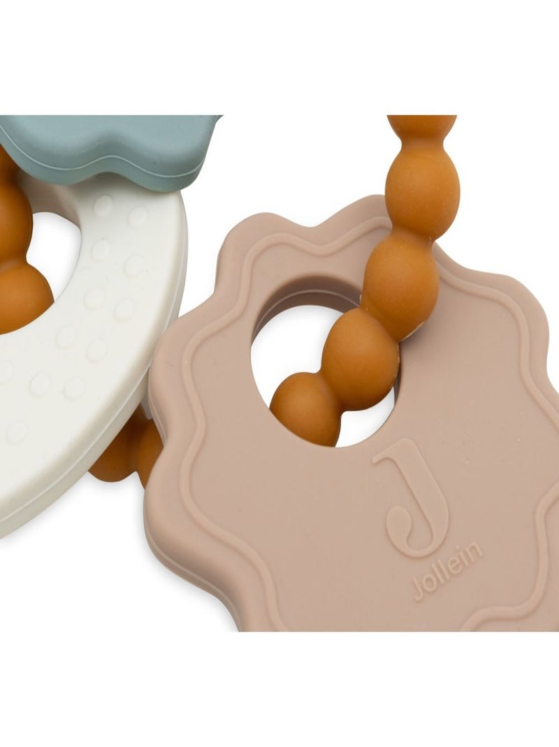 Anneau de dentition en silicone Jollein Blanc Rose Bleu - Kiabi