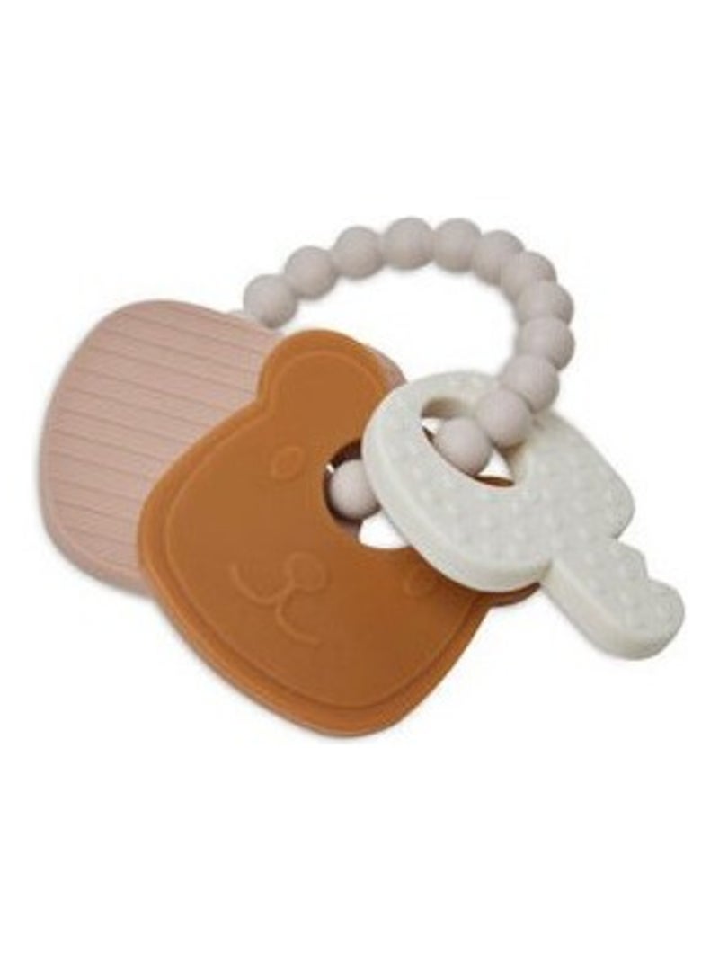 Anneau de dentition Teddy Bear en silicone Jollein Marron - Kiabi