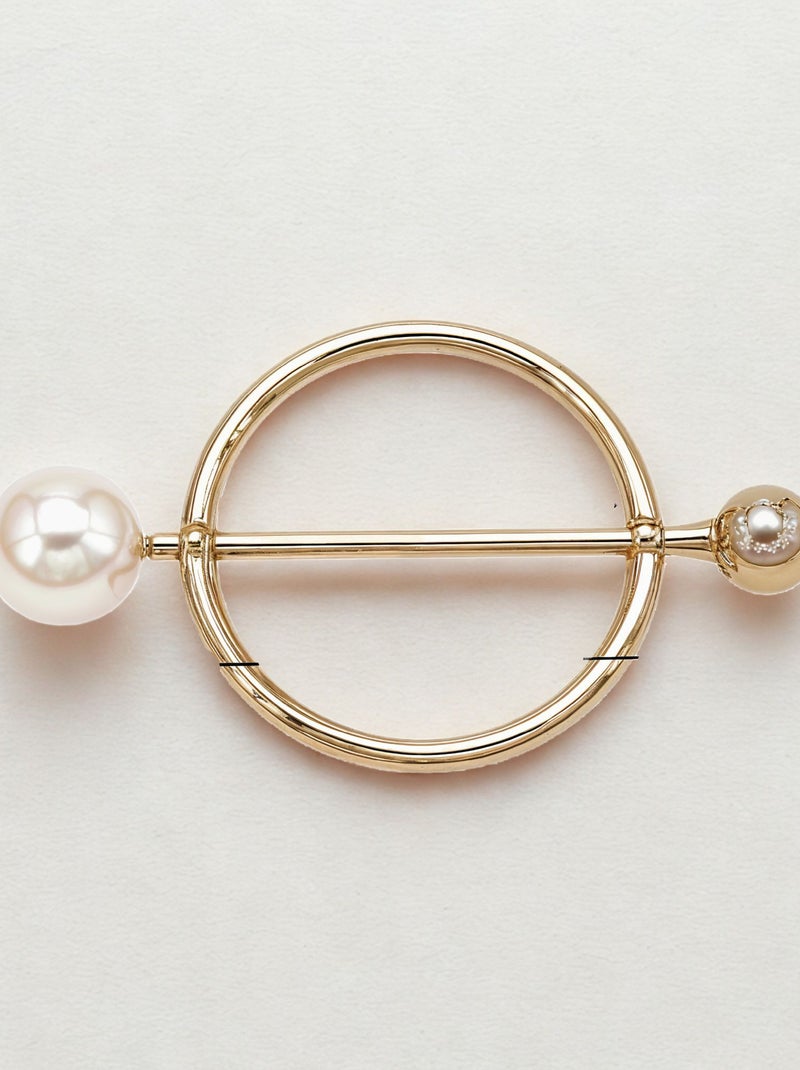 Anneau de foulard Perle solitaire Or - Kiabi