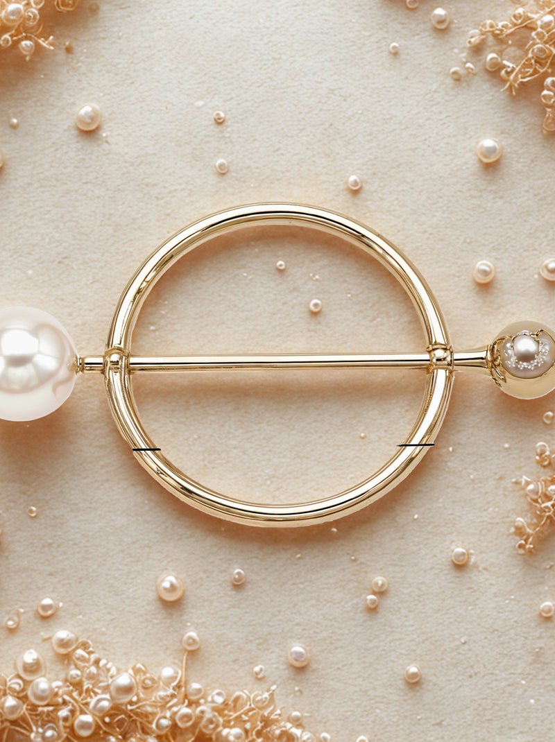 Anneau de foulard Perle solitaire Or - Kiabi