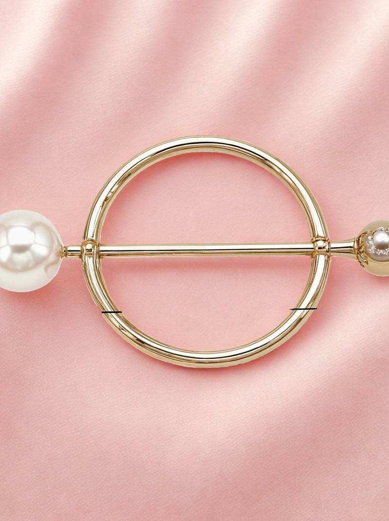 Anneau de foulard Perle solitaire Or - Kiabi