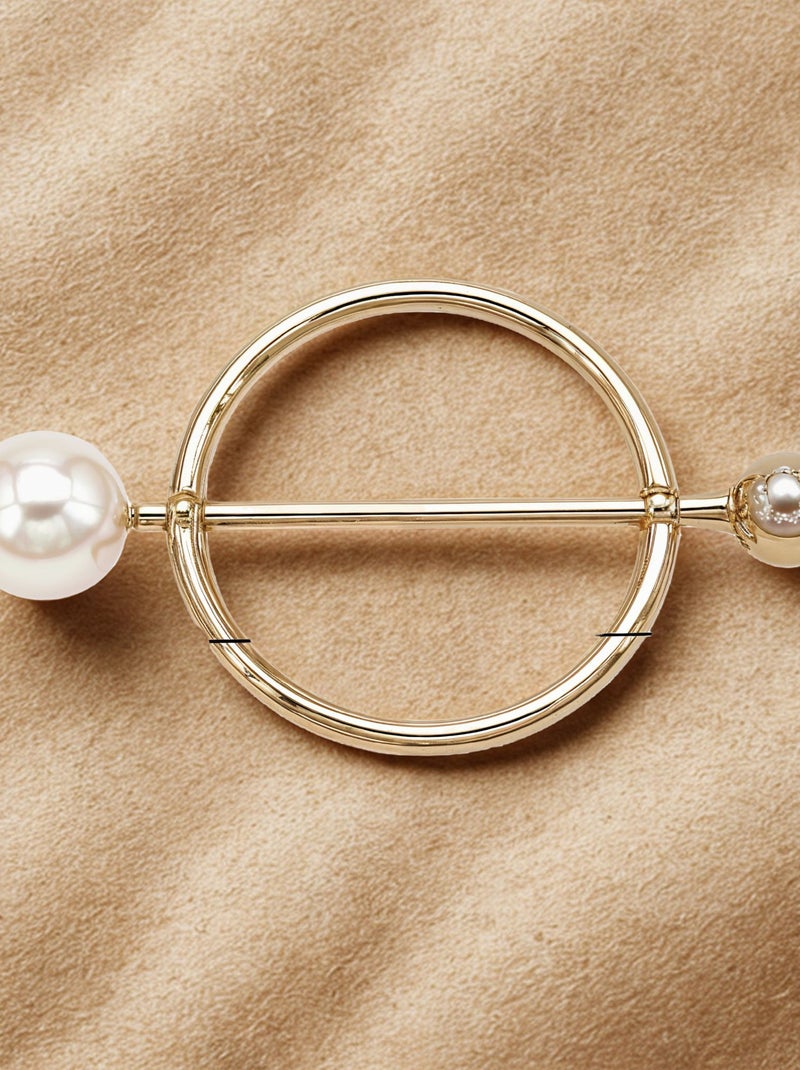 Anneau de foulard Perle solitaire Or - Kiabi