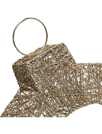 Anneau de noël lumineux à poser doré 40 led h. 58 cm à piles
