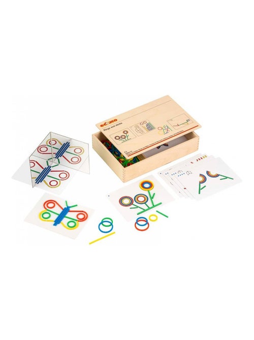 Anneaux et bâtonnets 'Educo' - jeu Montessori - Kiabi