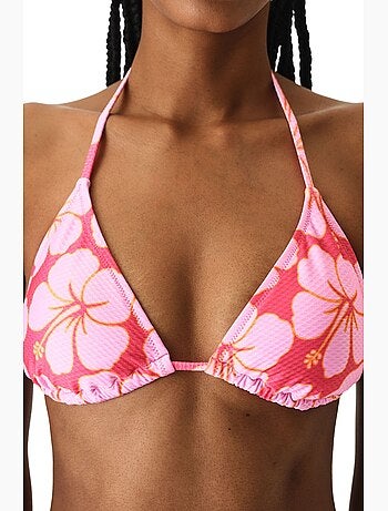 Annetta bikini triangle minimal à fleurs texturé penti