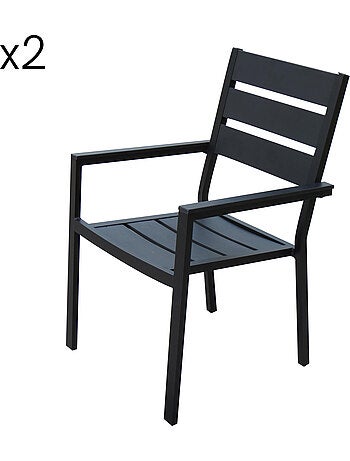 Anzio lot de 2 chaises en polywood noir