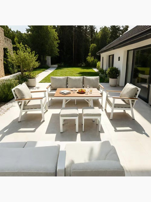 APIA Ensemble de jardin 7 places avec table effet bois - Kiabi