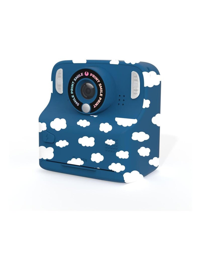 Appareil Photo Instantané Enfant PixiPrint - Impression Noir & Blanc Rapide - MOB Blanc Bleu - Kiabi