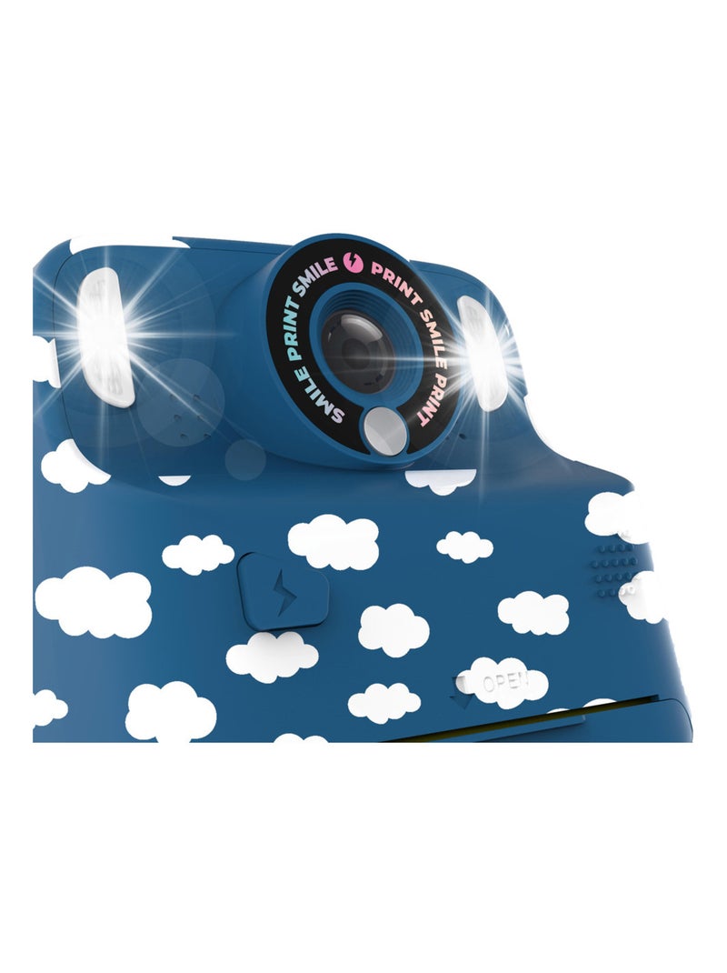 Appareil Photo Instantané Enfant PixiPrint - Impression Noir & Blanc Rapide - MOB Blanc Bleu - Kiabi