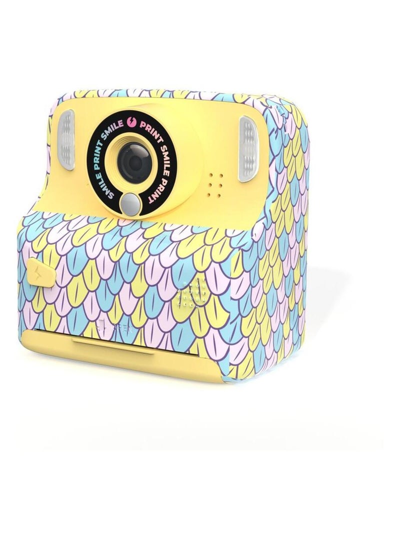 Appareil Photo Instantané Enfant PixiPrint - Impression Noir & Blanc Rapide - MOB Bleu Jaune - Kiabi