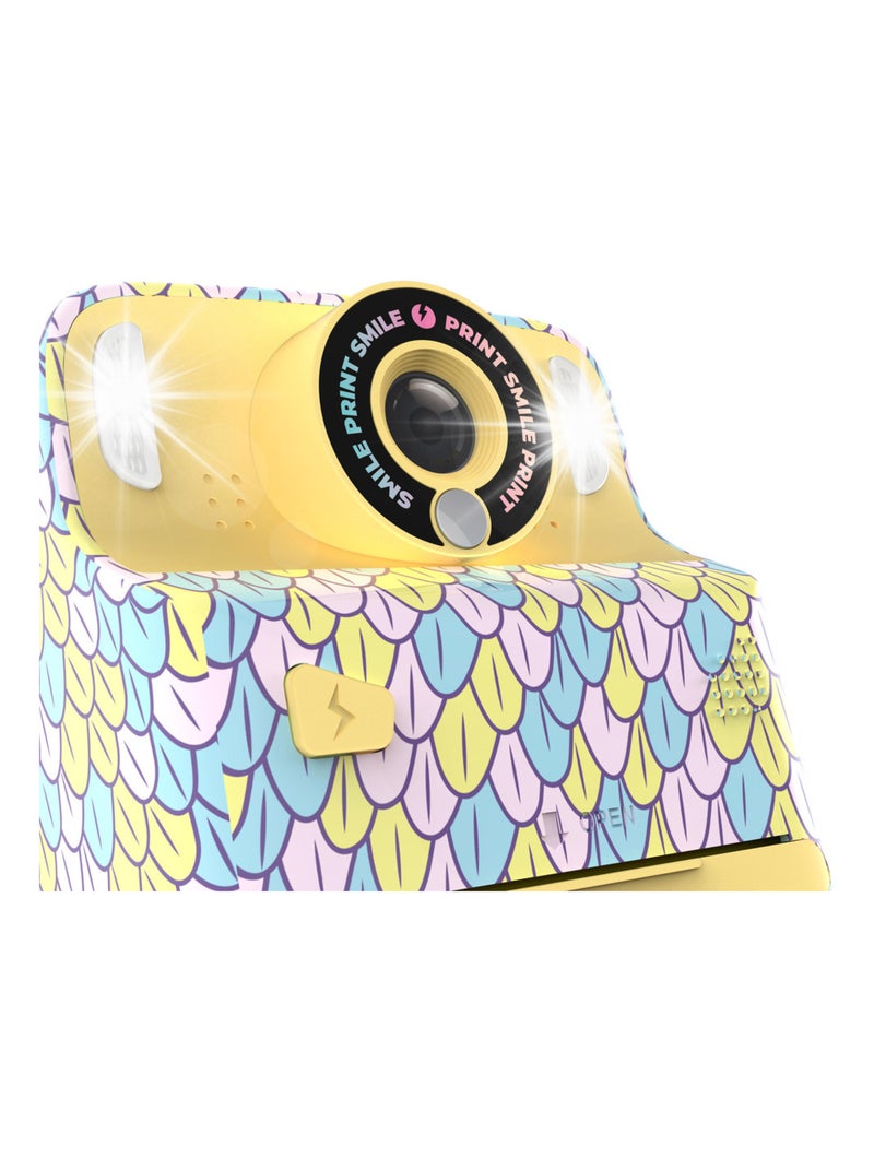 Appareil Photo Instantané Enfant PixiPrint - Impression Noir & Blanc Rapide - MOB Bleu Jaune - Kiabi