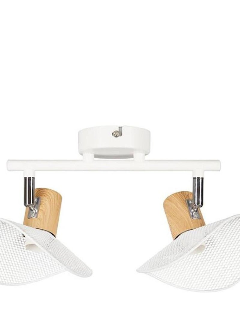 Applique 2 spots orientables métal Hyde blanc Blanc - Kiabi