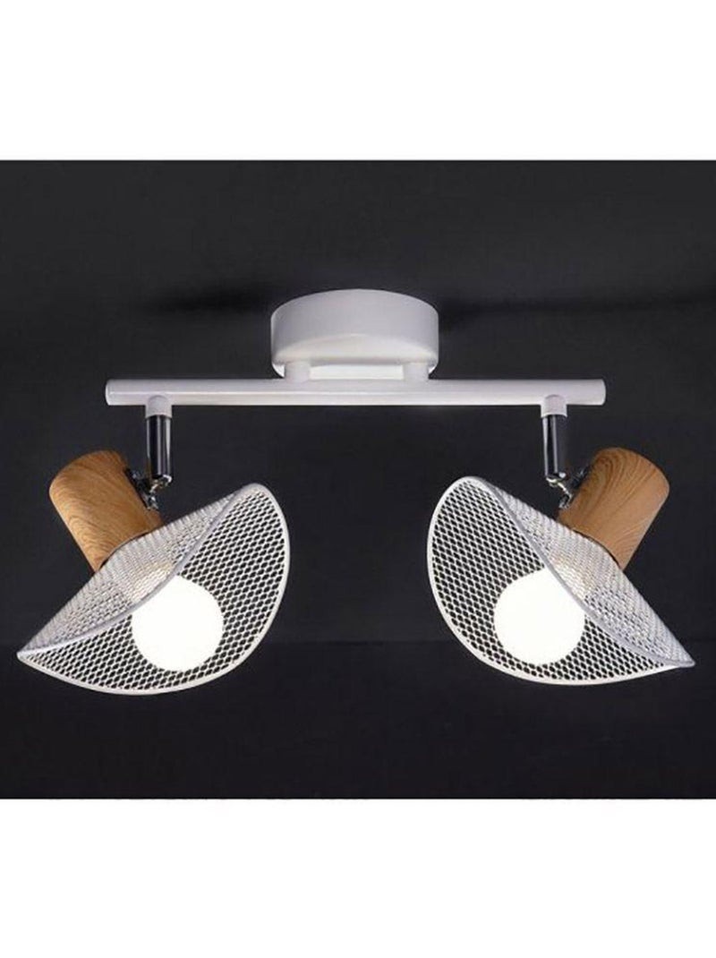Applique 2 spots orientables métal Hyde blanc Blanc - Kiabi