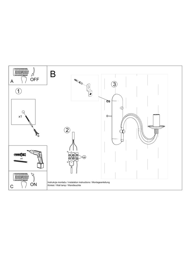 Applique Acier Blanc E14 1 Minerwa Blanc - Kiabi
