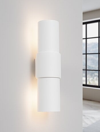 Applique Acier Blanc E27 2 Flash