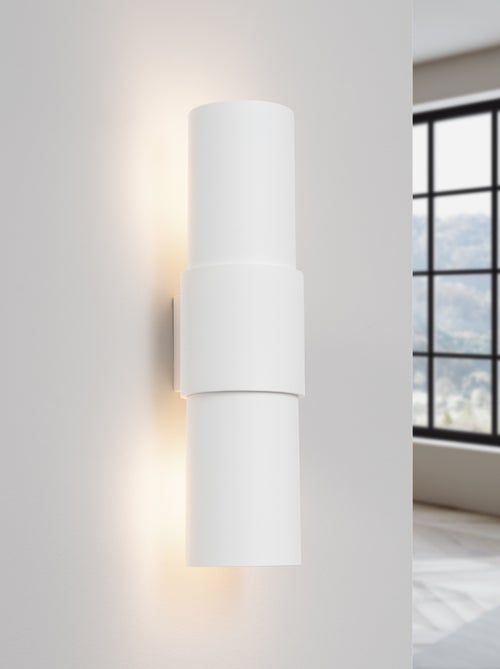 Applique Acier Blanc E27 2 Flash - Kiabi