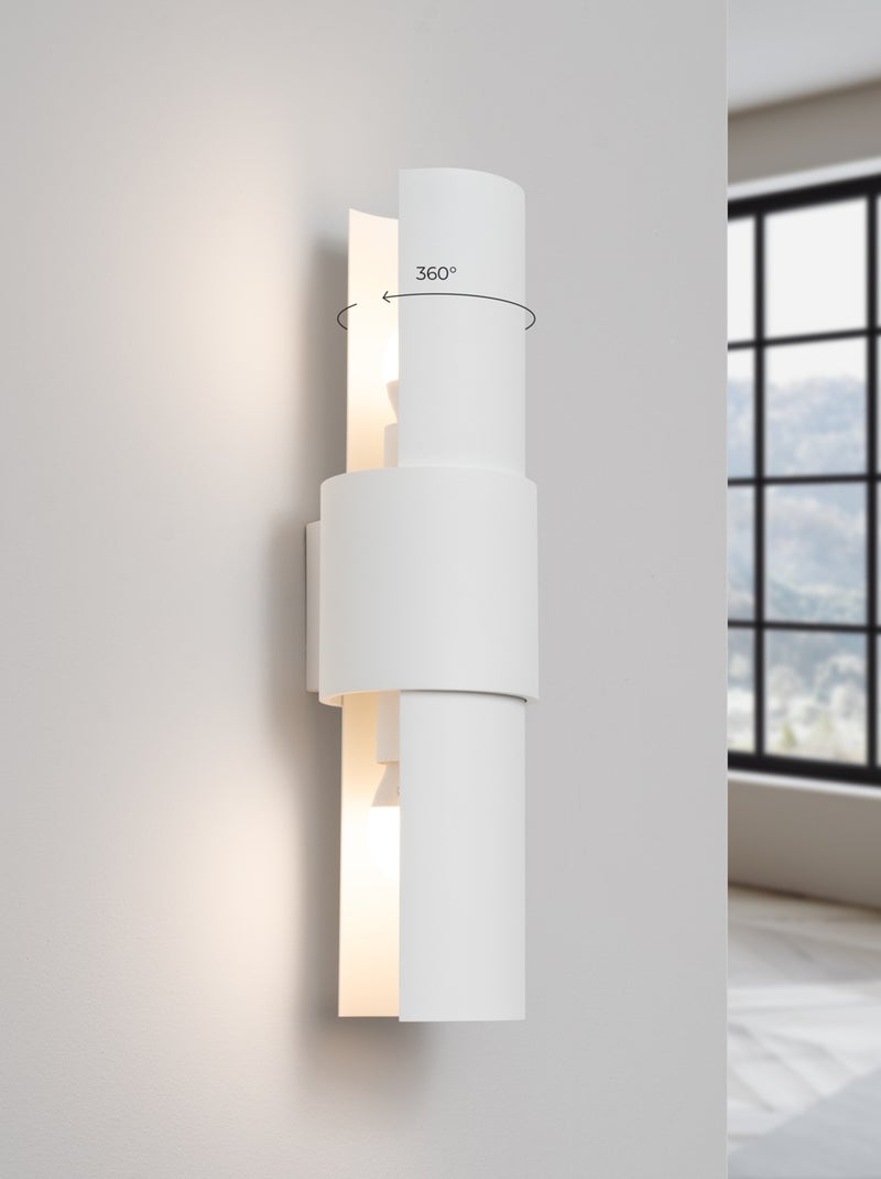 Applique Acier Blanc E27 2 Flash Blanc - Kiabi