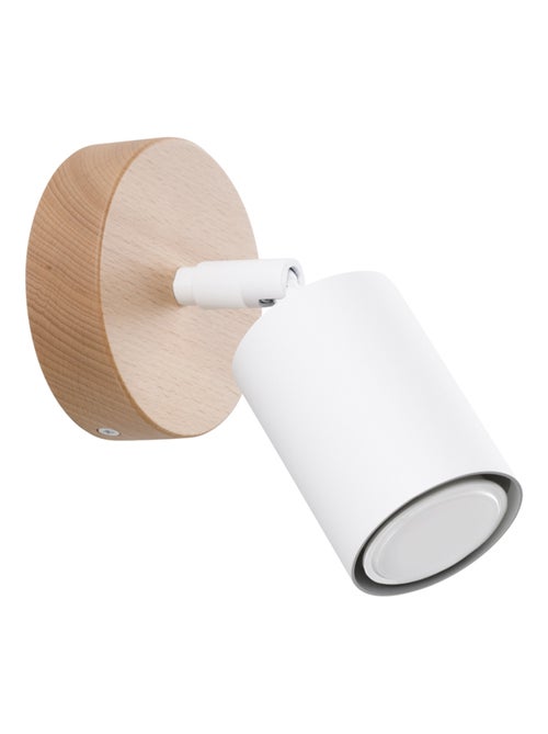 Applique Acier Bois/Blanc GU10 1 Verdo - Kiabi