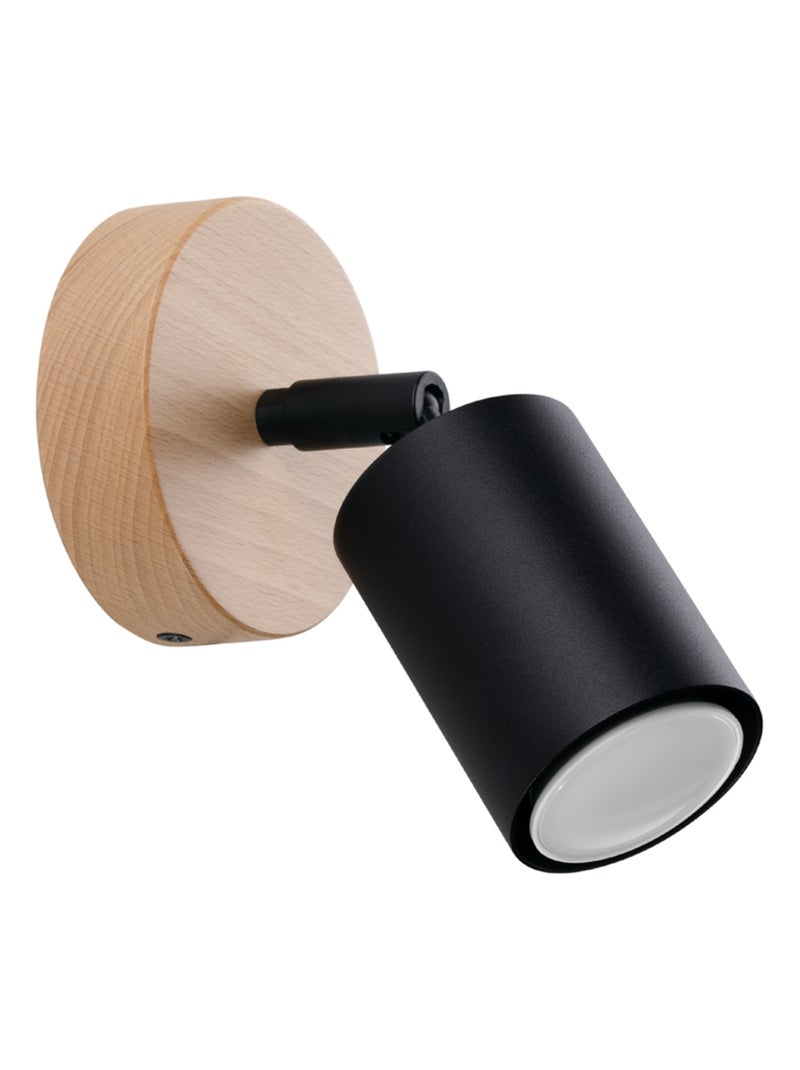 Applique Acier Bois/Noir GU10 1 Verdo Marron - Kiabi