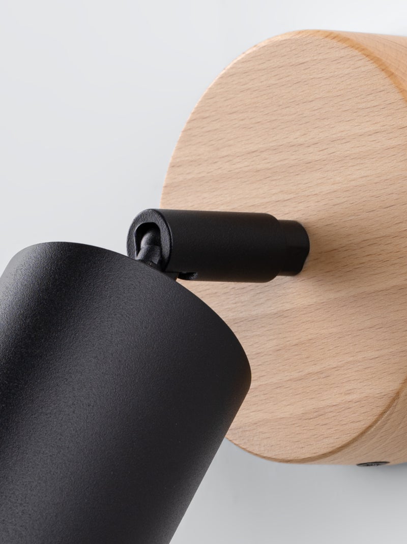 Applique Acier Bois/Noir GU10 1 Verdo Marron - Kiabi