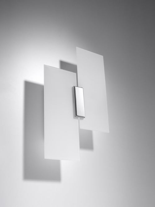 Applique Acier Chrome/Blanc E27 2 Fabiano - Kiabi
