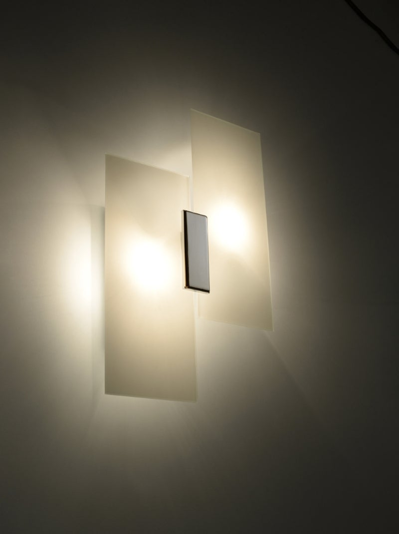 Applique Acier Chrome/Blanc E27 2 Fabiano Gris - Kiabi