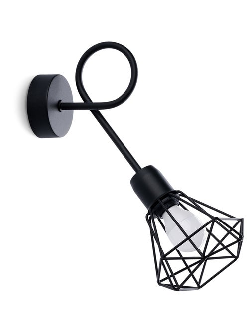 Applique Acier Noir E14 1 Artemis Long - Kiabi