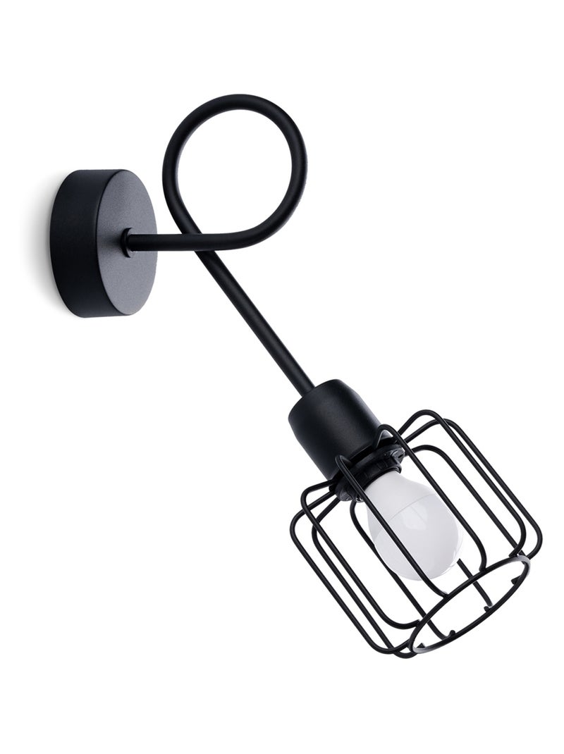 Applique Acier Noir E14 1 Beluci Long Noir - Kiabi