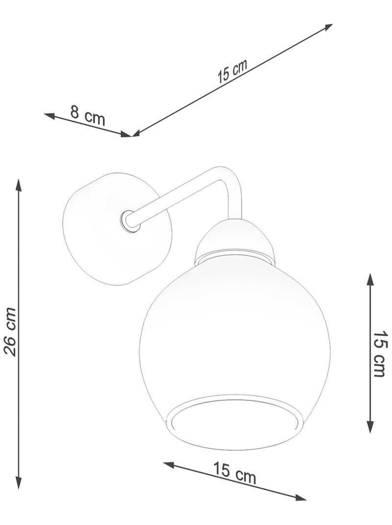 Applique Acier Noir E27 1 Alino Noir - Kiabi