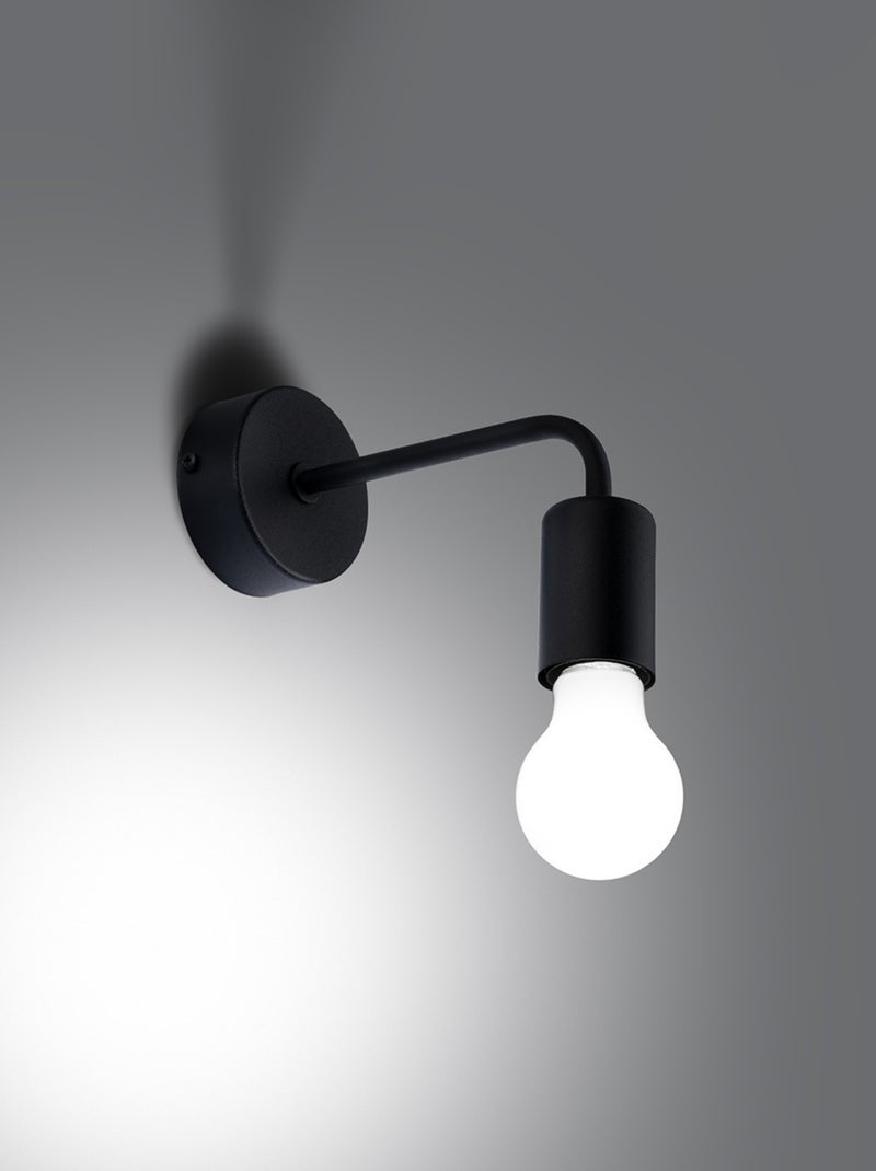 Applique Acier Noir E27 1 Norah Noir - Kiabi