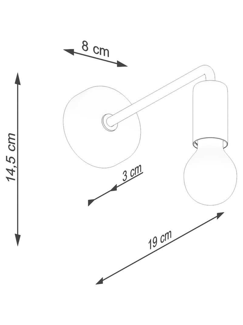Applique Acier Noir E27 1 Norah Noir - Kiabi