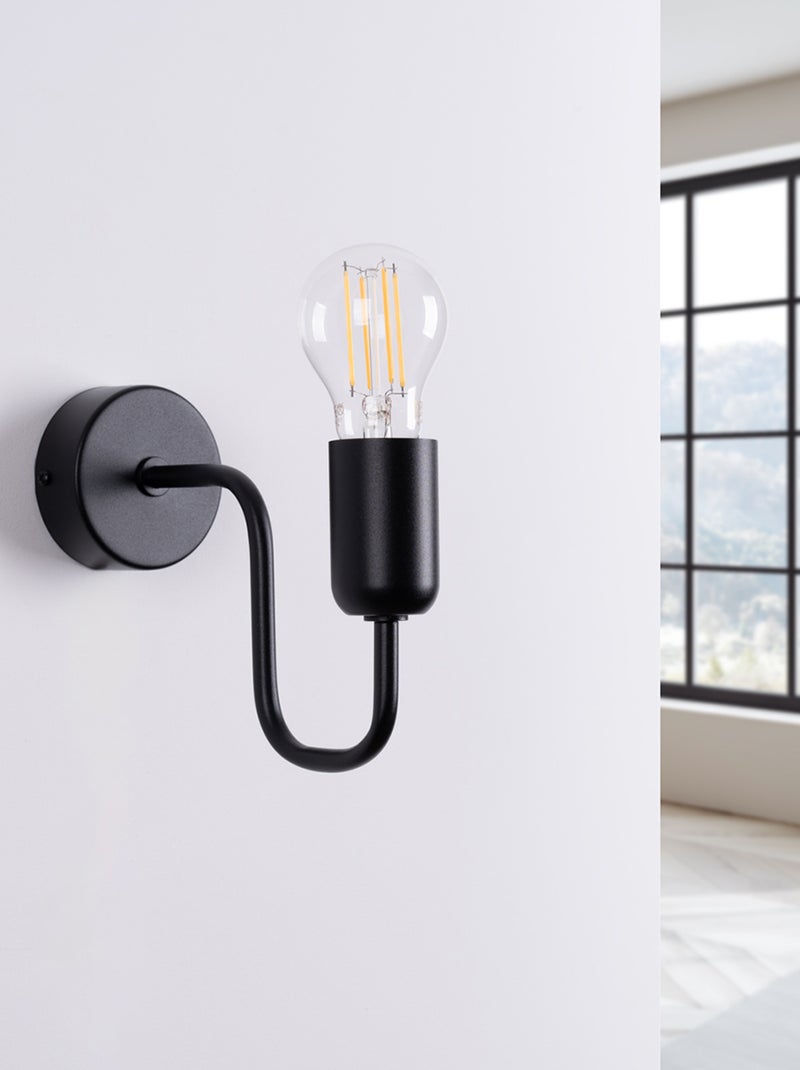 Applique Acier Noir E27 1 Vector Noir - Kiabi