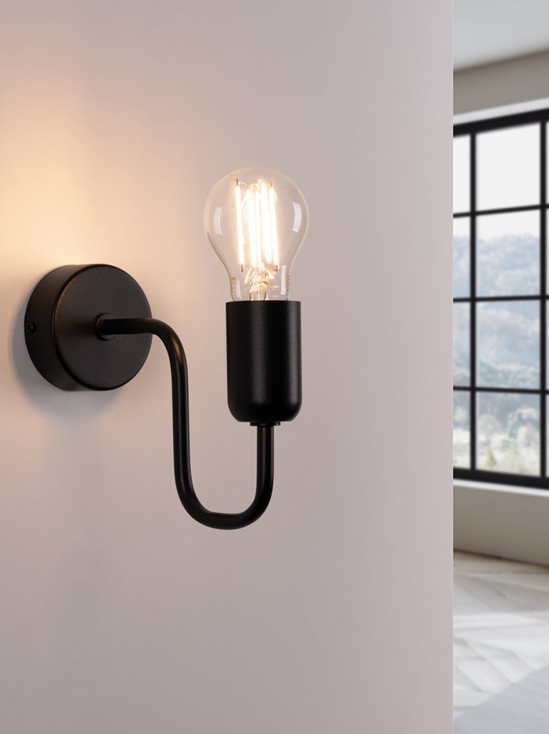 Applique Acier Noir E27 1 Vector Noir - Kiabi