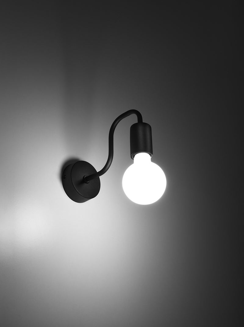 Applique Acier Noir E27 1 Vector Noir - Kiabi