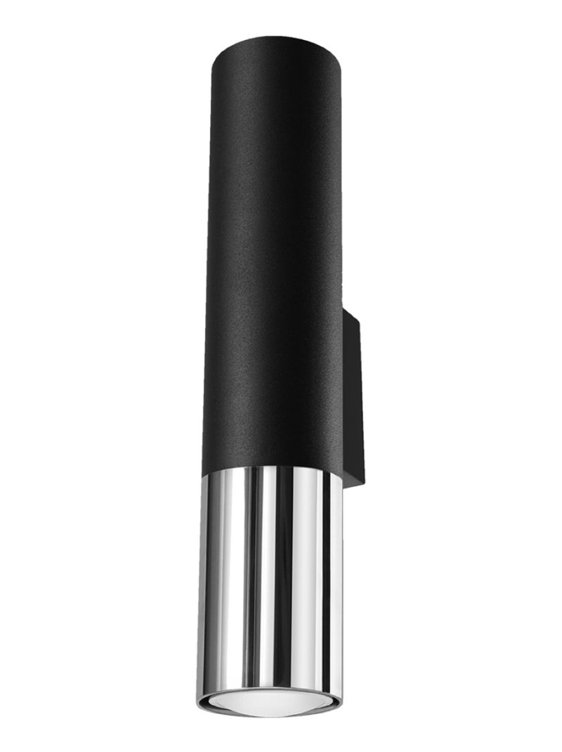 Applique Acier Noir/Chromé GU10 2 Loopez Noir - Kiabi