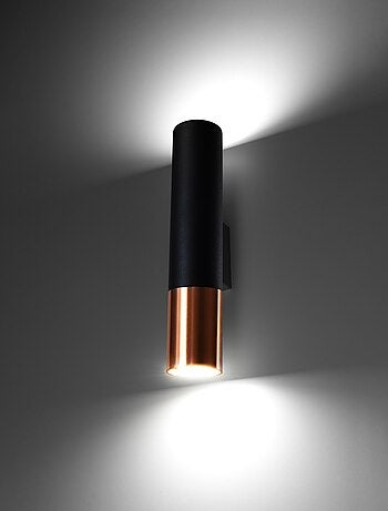 Applique Acier Noir/Cuivre GU10 2 Loopez