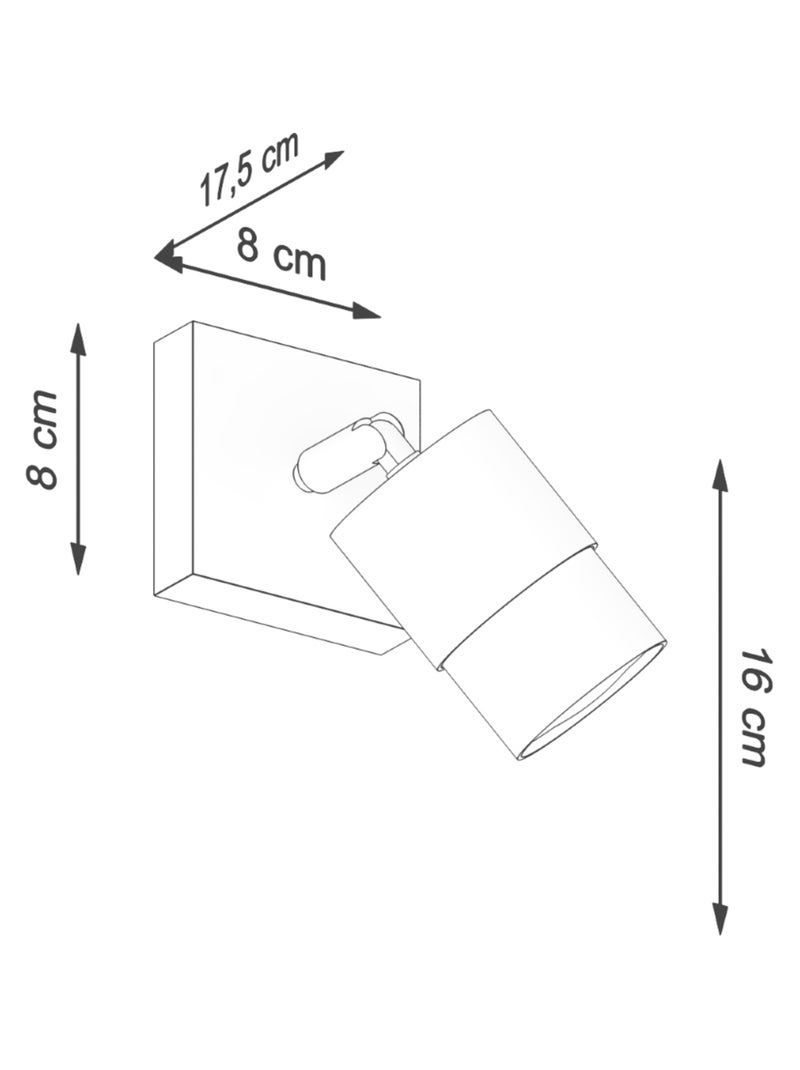 Applique Acier Or/Noir GU10 1 Nero Jaune - Kiabi