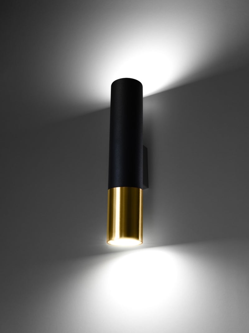 Applique Acier Or/Noir GU10 2 Loopez Jaune - Kiabi