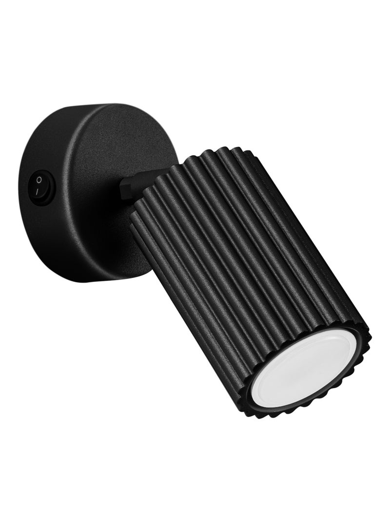 Applique Aluminium Noir GU10 1 Karbon Switch Noir - Kiabi