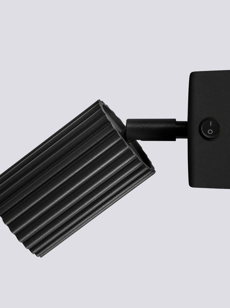 Applique Aluminium Noir GU10 1 Karbon Switch Noir - Kiabi