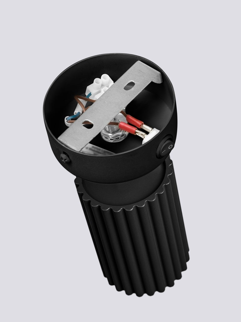 Applique Aluminium Noir GU10 1 Karbon Switch Noir - Kiabi