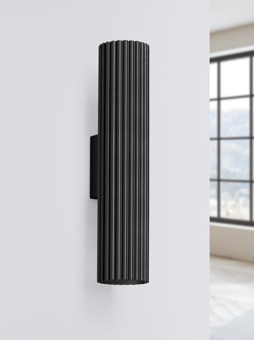 Applique Aluminium Noir GU10 2 Karbon 30 - Kiabi
