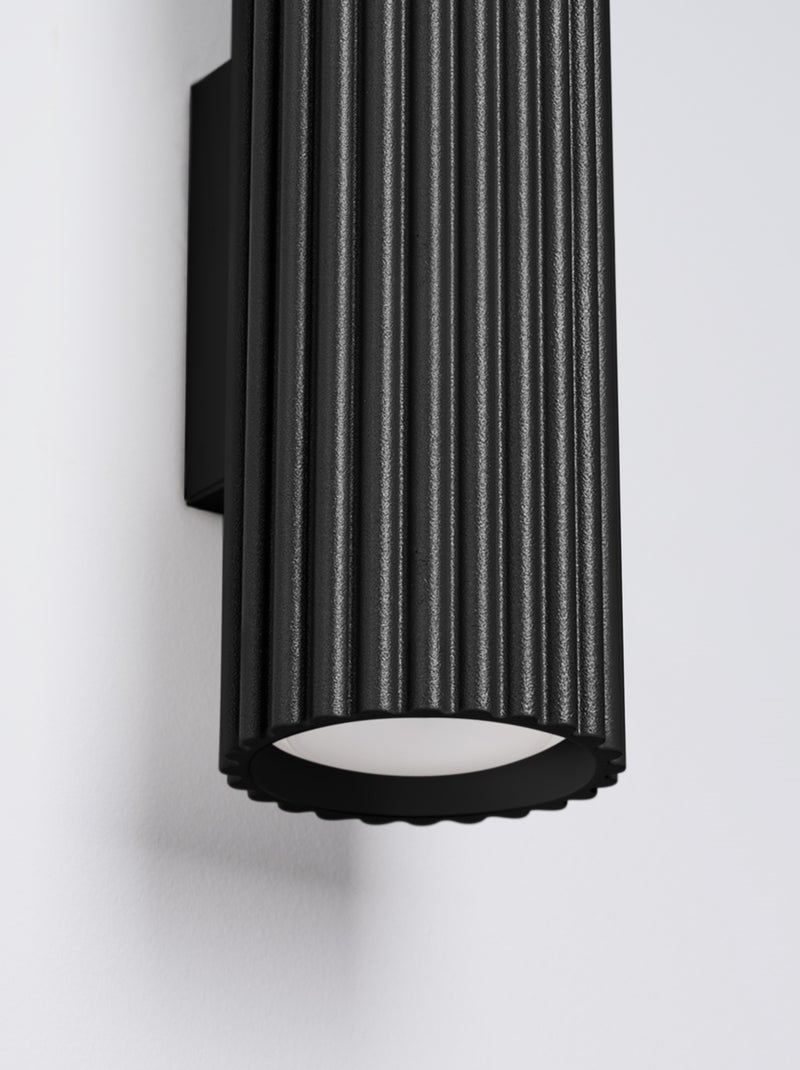 Applique Aluminium Noir GU10 2 Karbon 30 Noir - Kiabi