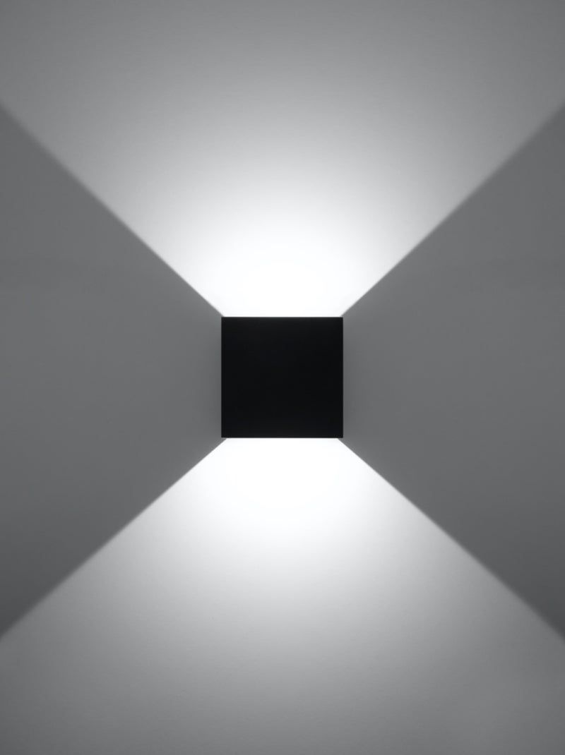 Applique Aluminium Noir LED 1 Luca Noir - Kiabi