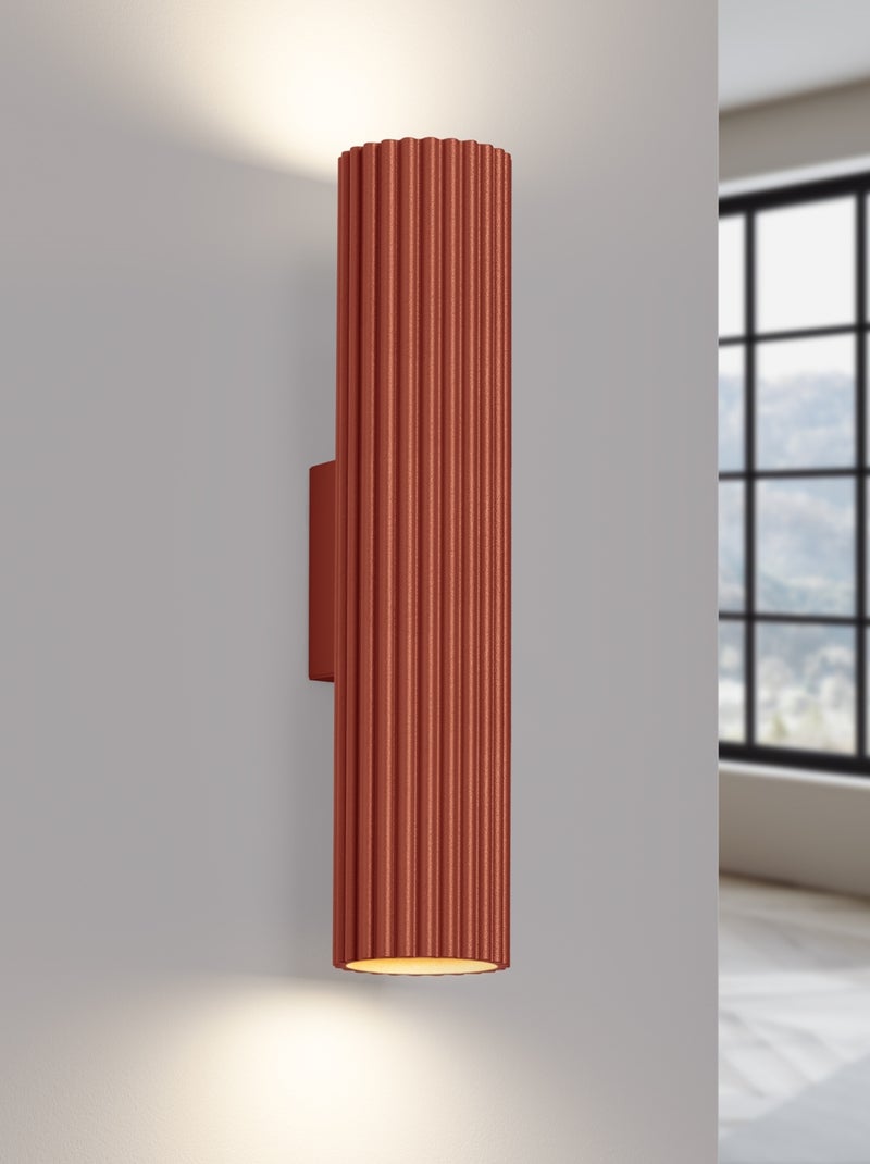 Applique Aluminium Ocre Rouge GU10 2 Karbon 30 Rouge - Kiabi