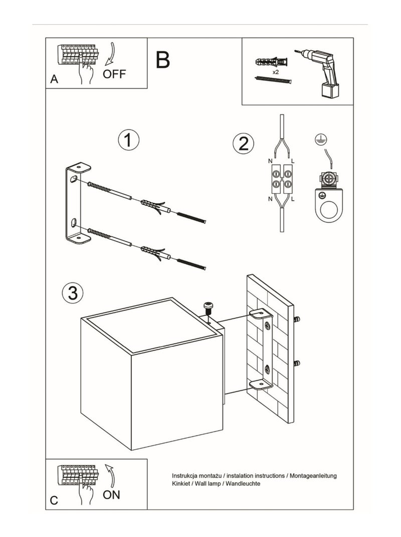 Applique Béton Gris G9 1 Quad Gris - Kiabi