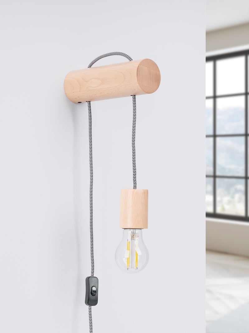 Applique Bois Bois Naturel/Blanc/Noir E27 1 Nimbi Marron - Kiabi