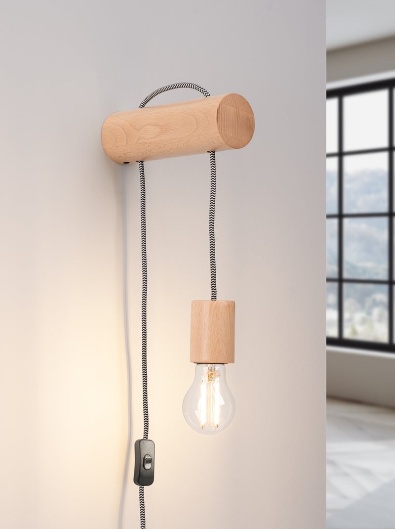 Applique Bois Bois Naturel/Blanc/Noir E27 1 Nimbi Marron - Kiabi