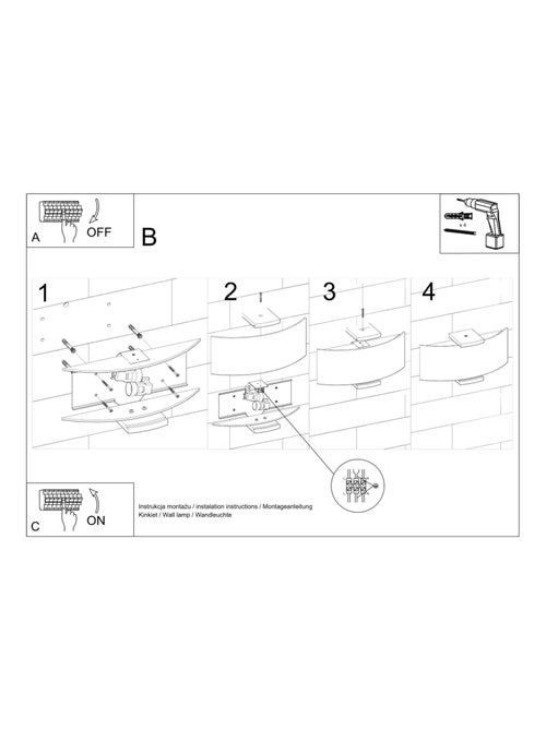 Applique Bois Wengé/Blanc E14 2 Emilio - Kiabi