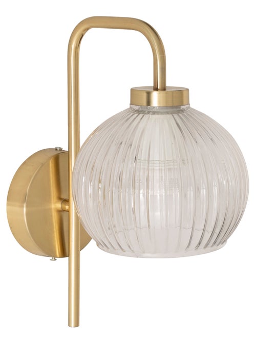 Applique en verre strié et métal doré - Kiabi